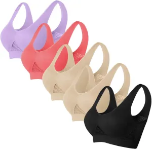 Woman's Wireless Sports Bra Gathered Together Large Size Daily Bra Breathable No Rims Bra Multipacks 2PC-5PC