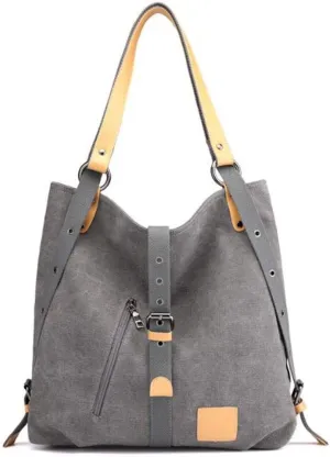 Women Canvas Casual Multifunctional Microfiber Leather Large Capacity Handbag Shoulder Bags Backpack