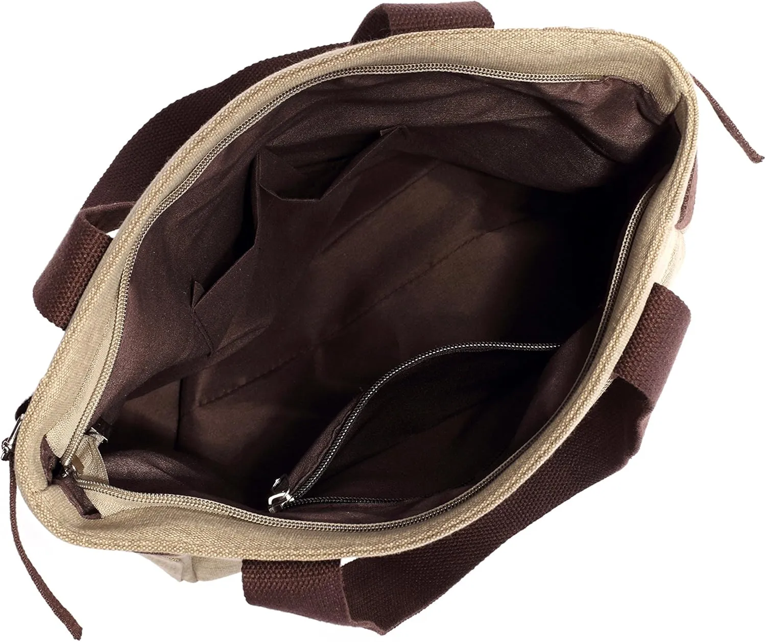 Women Canvas Handbag Kaukko Shoulder Bag Cat Big Tote Bag Khaki
