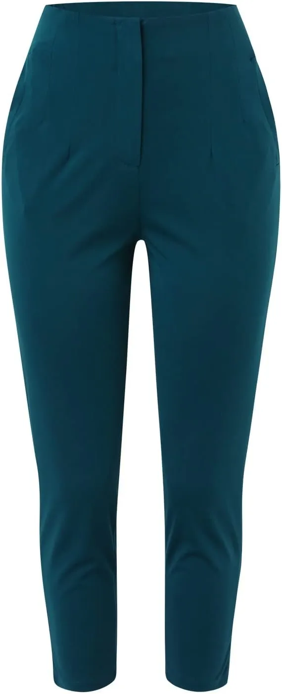 Women Cotton Linen Summer Printed Pant Trousers Elastic Waist Straight Plus Size Trousers Office