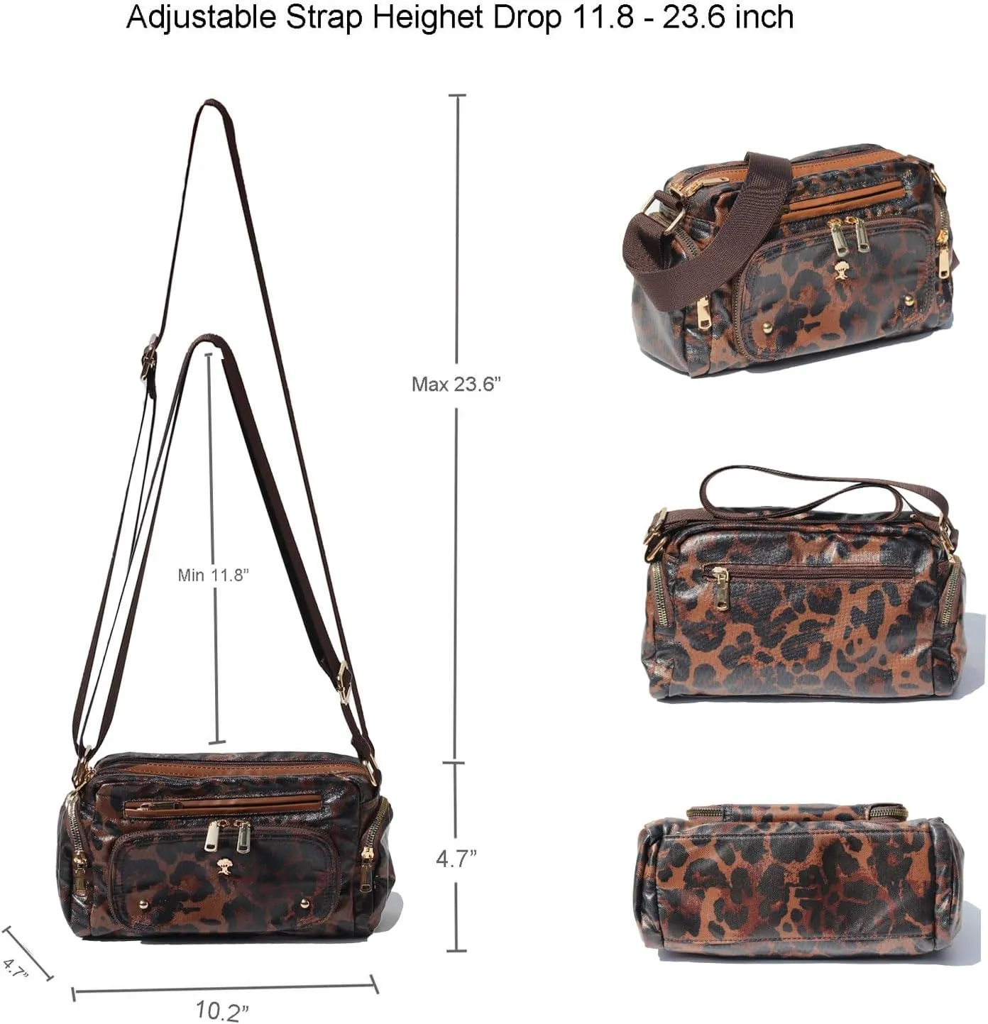 Women Fashion Tote Crossbody Handbags for Women Multi Pockets Shoulder Bag Nylon Travel Purse