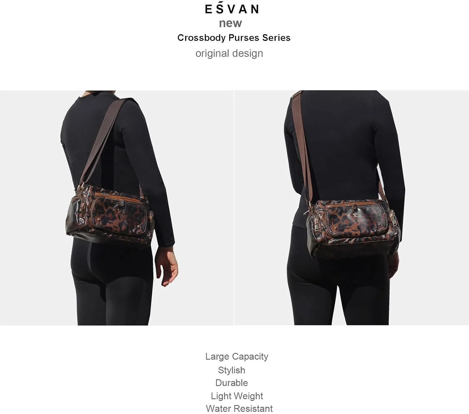 Women Fashion Tote Crossbody Handbags for Women Multi Pockets Shoulder Bag Nylon Travel Purse