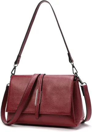Women Genuine Leather Shoulder Bags Classic Crossbody Purses for Lady Handbag