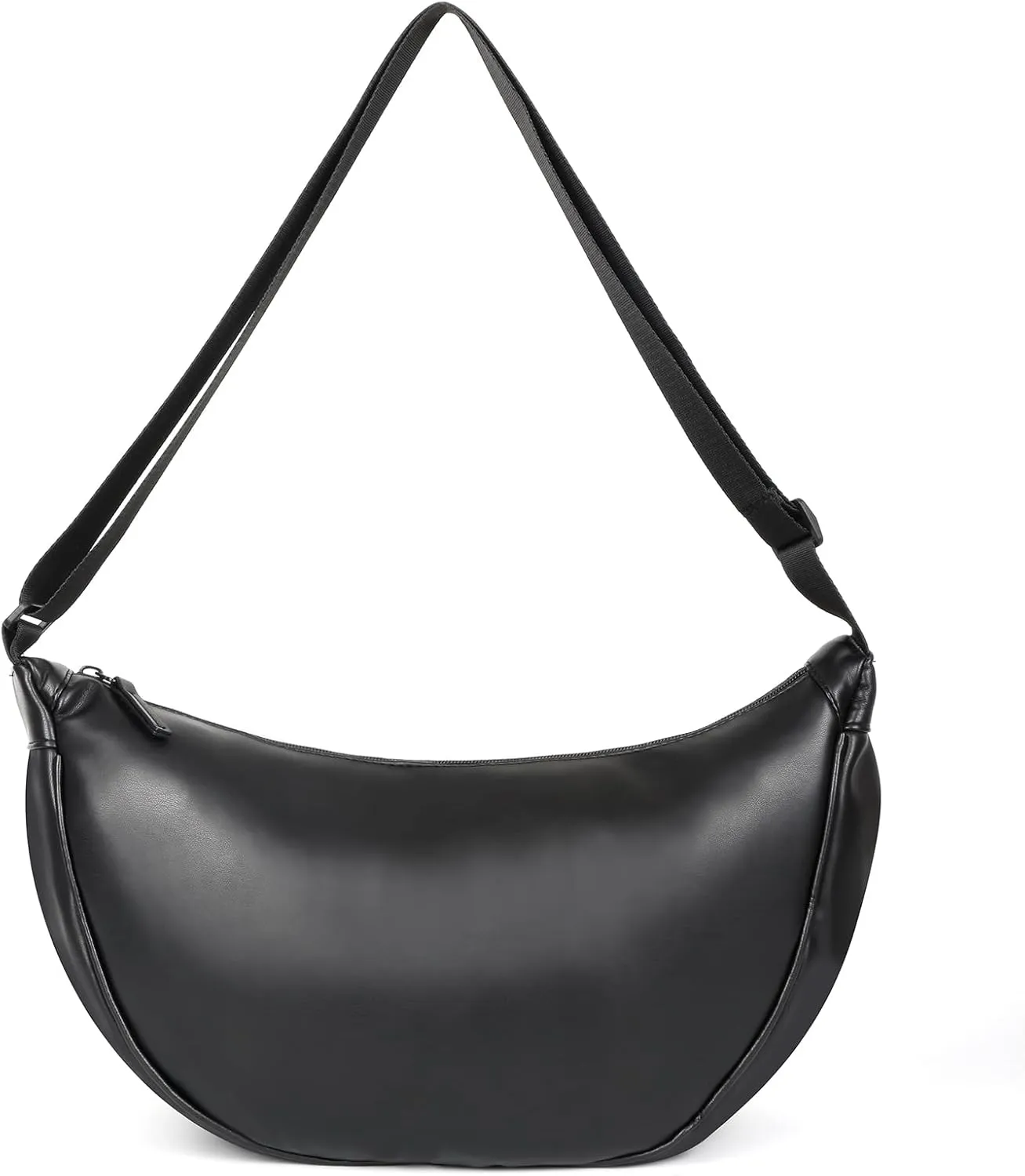 Women Half Round Crescent Bag for Women PU Leather Puffer Shoulder Bag Large Dumpling Bag Hobo Sling Bag