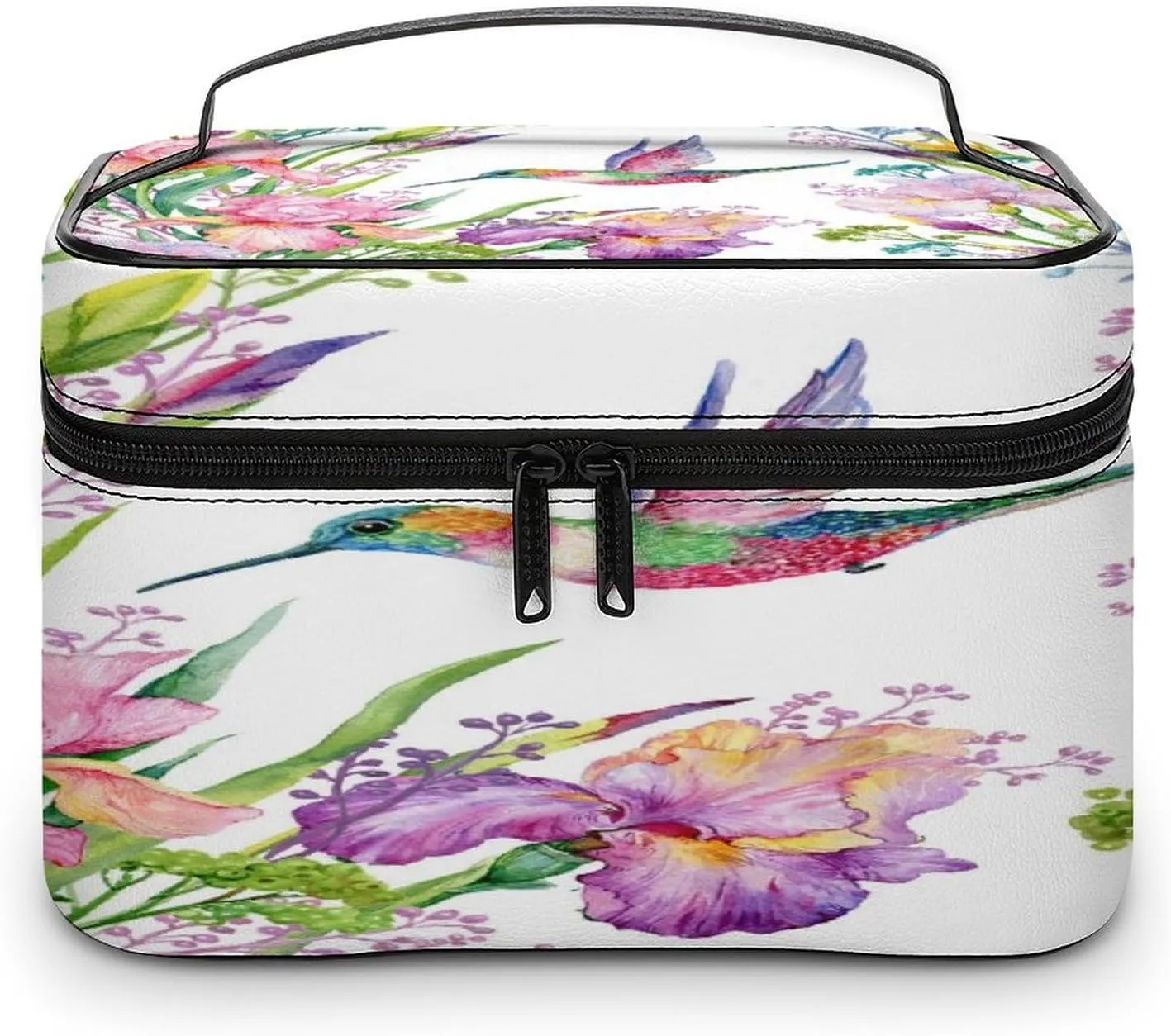 Women Leather Cosmetic Bag, Zipper Makeup Case Purse Holder Pouch Handbag