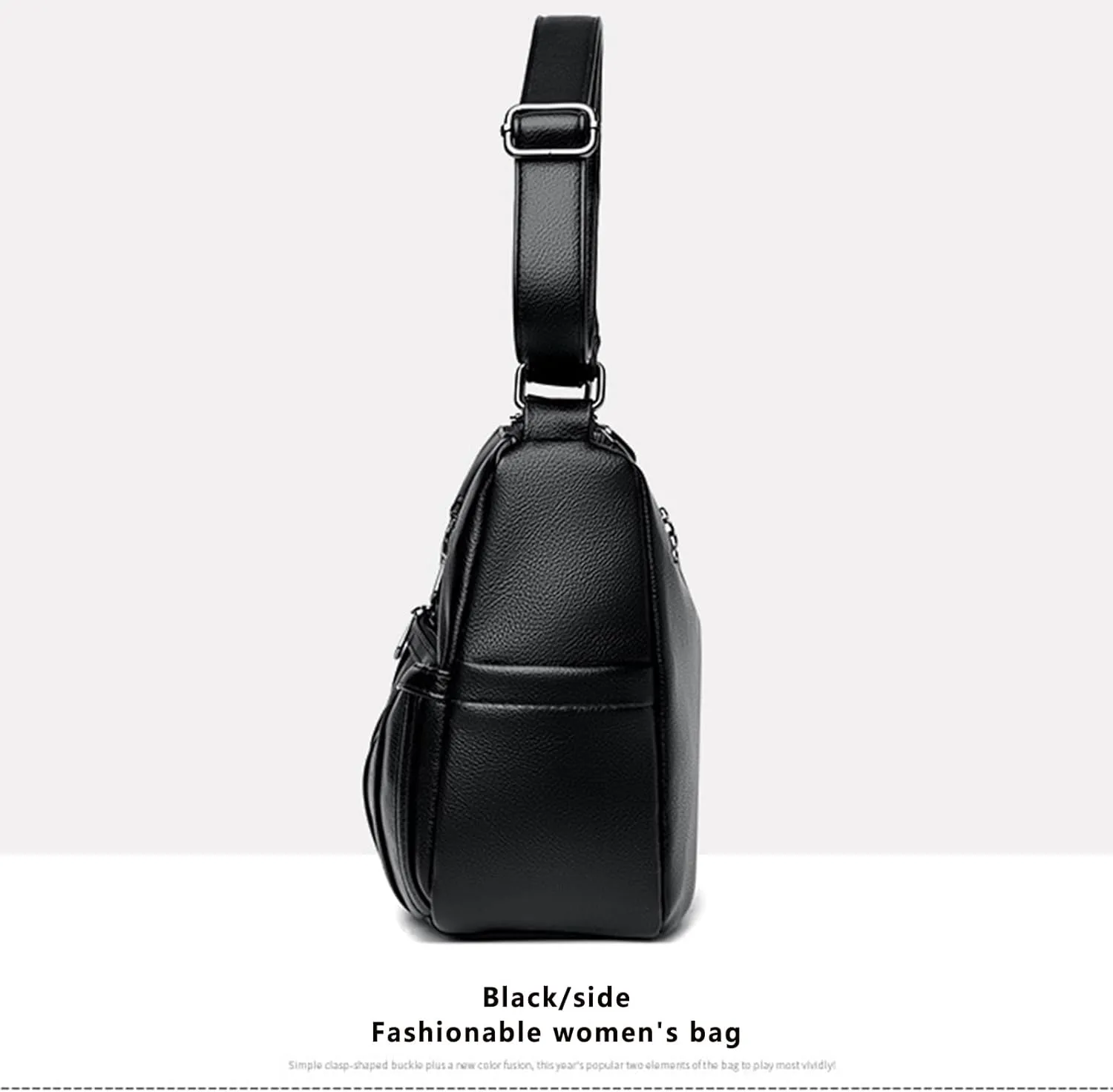 Women Leather Crossbody Bag Solid Color Large Capacity Shoulder Purse Trendy Tote Bag for Mom Seniors
