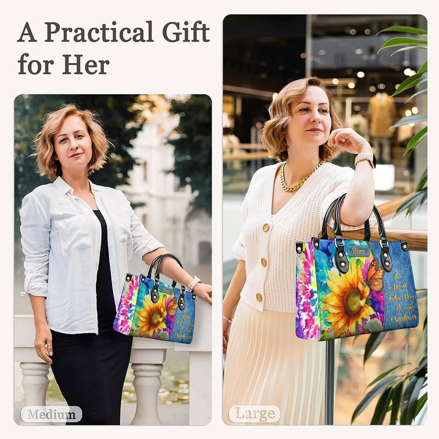 Women Leather Handbag Gift, Casual Crossbody Satchel Bag, Fashion Tote Bag Purses Gifts for Shopping Work Business Travel