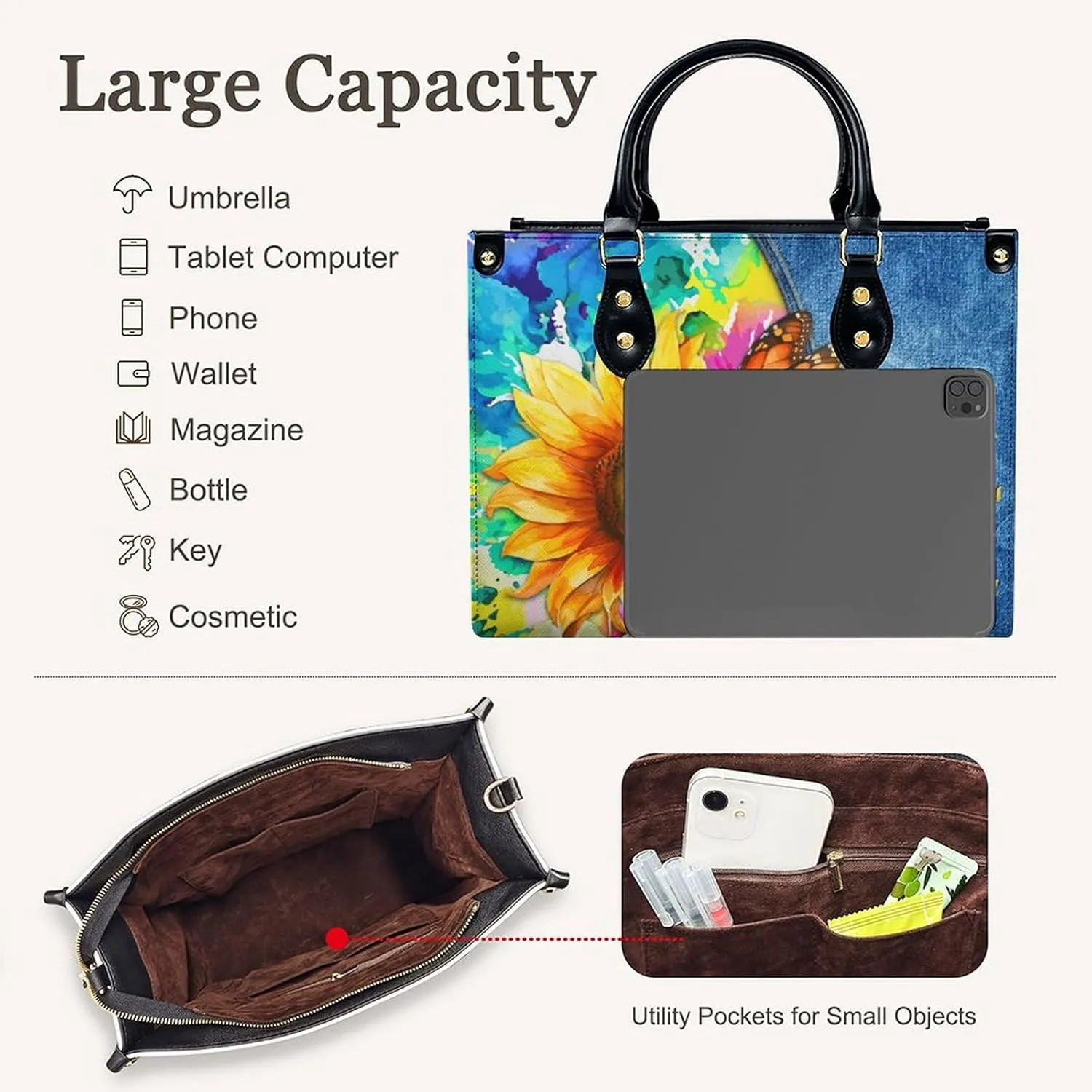 Women Leather Handbag Gift, Casual Crossbody Satchel Bag, Fashion Tote Bag Purses Gifts for Shopping Work Business Travel