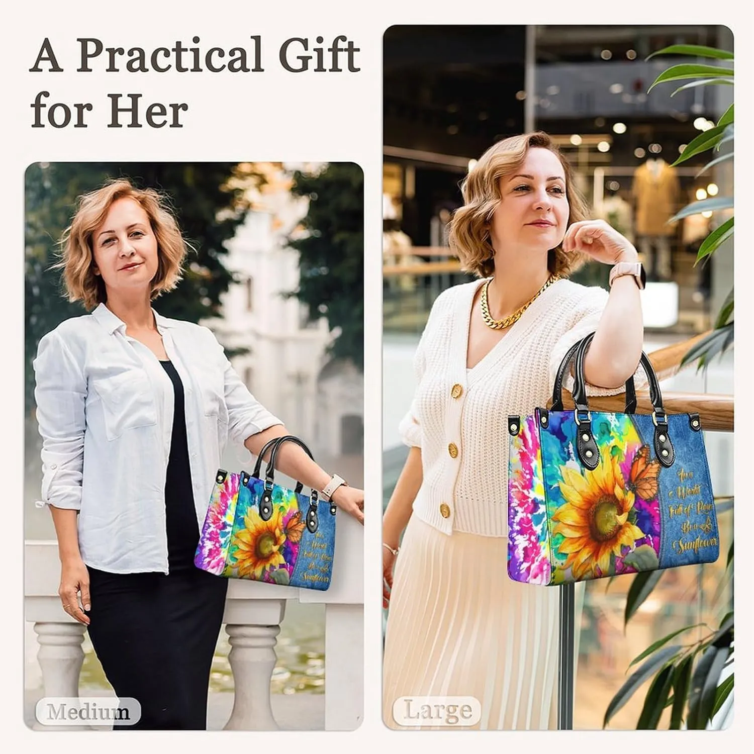 Women Leather Handbag Gift, Casual Crossbody Satchel Bag, Fashion Tote Bag Purses Gifts for Shopping Work Business Travel