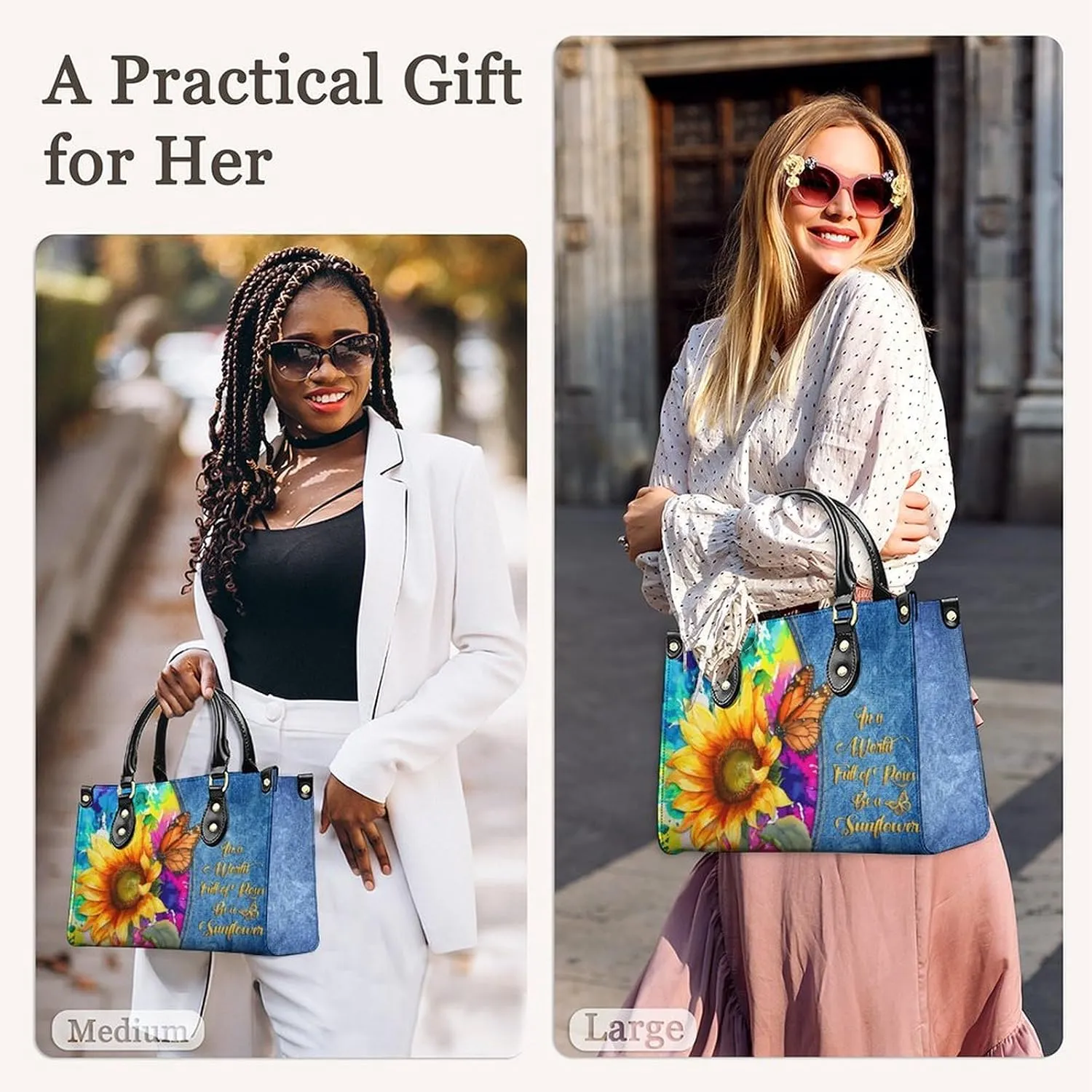 Women Leather Handbag Gift, Casual Crossbody Satchel Bag, Fashion Tote Bag Purses Gifts for Shopping Work Business Travel