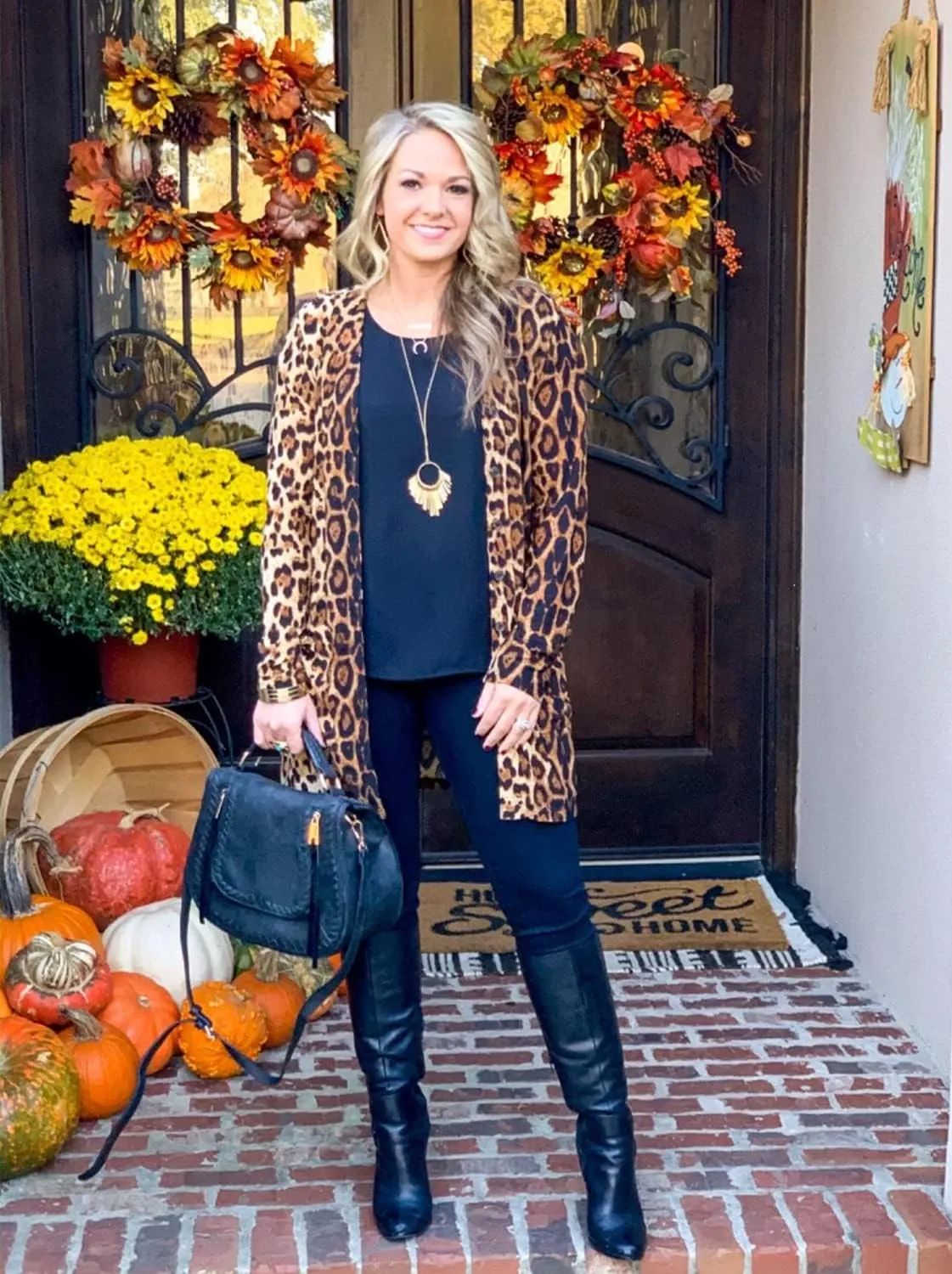 Women Lightweight Cardigan Leopard Printed Button Down Cardigans Shirt W Pockets(S-2XL)