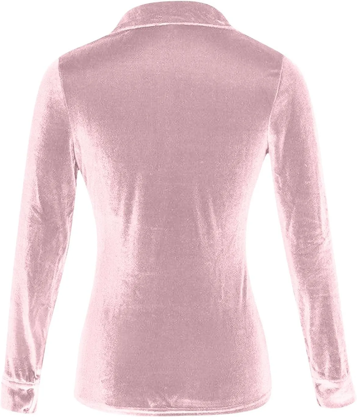 Women Long Sleeve Button Down Tees Simple Solid Color Velvet Shirts Blouse Fashion 2025 Tops