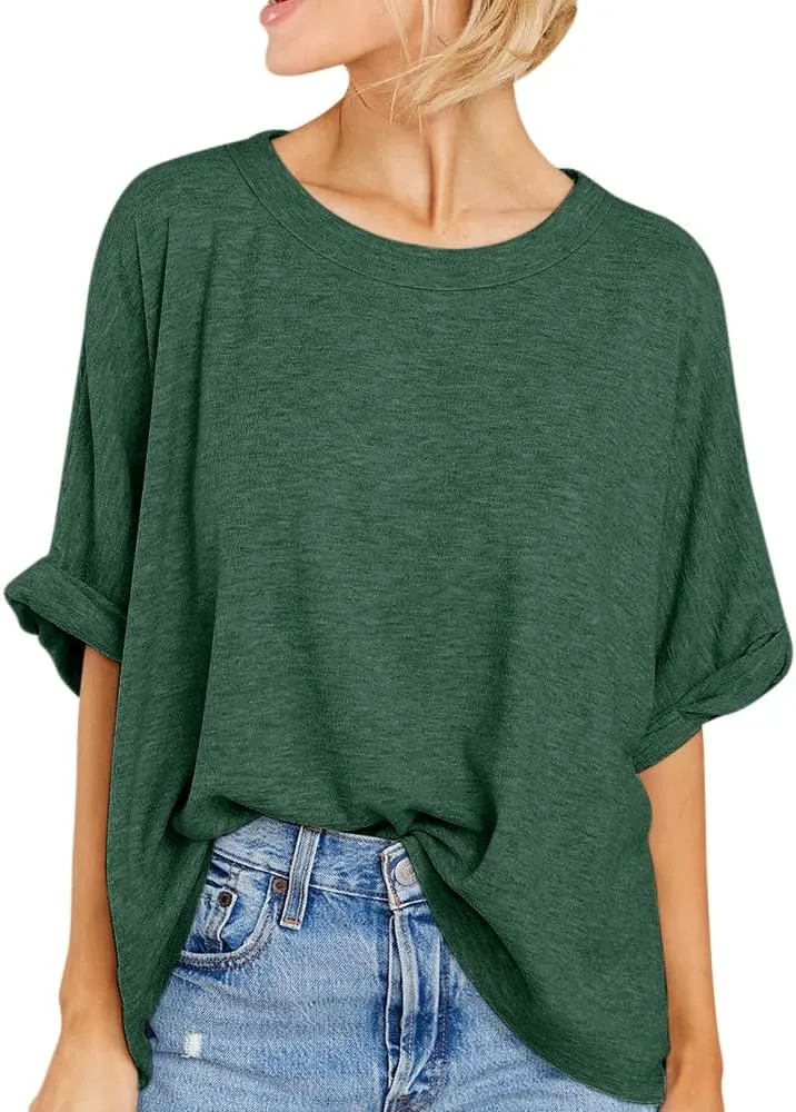 Women Oversized T-Shirt Summer Casual Short Sleeve Loose Tee Tops