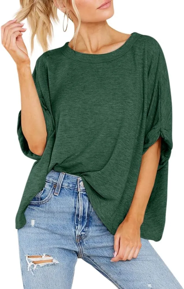Women Oversized T-Shirt Summer Casual Short Sleeve Loose Tee Tops