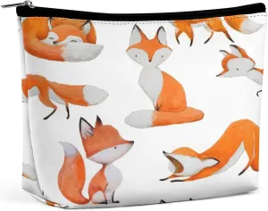 Women PU Leather Cosmetic Bag, Makeup Case Purse Holder Zipper Pouch Handbag Organizer Toiletry Storage 6.8x5.9x2.3 in