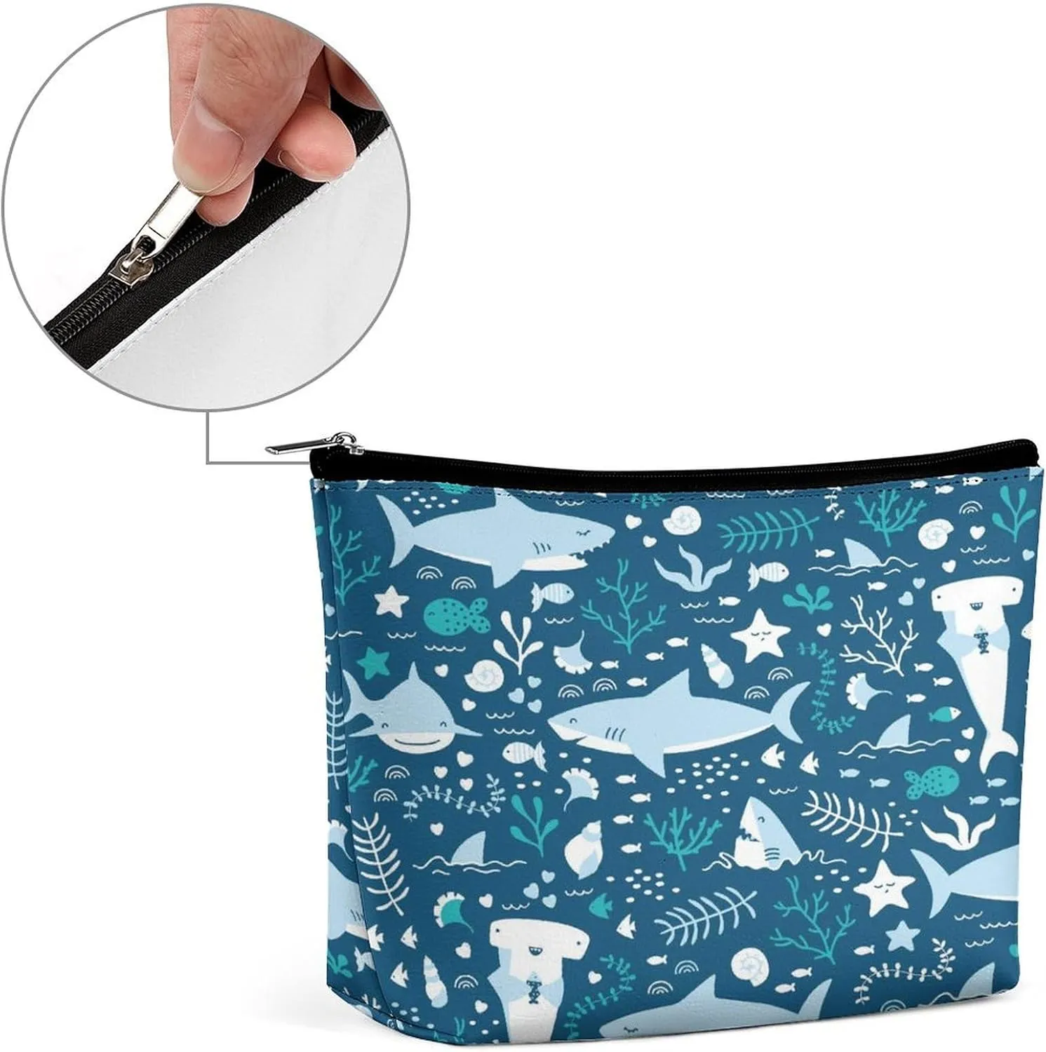 Women PU Leather Cosmetic Bag, Makeup Case Purse Holder Zipper Pouch Handbag Organizer Toiletry Storage 6.8x5.9x2.3 in