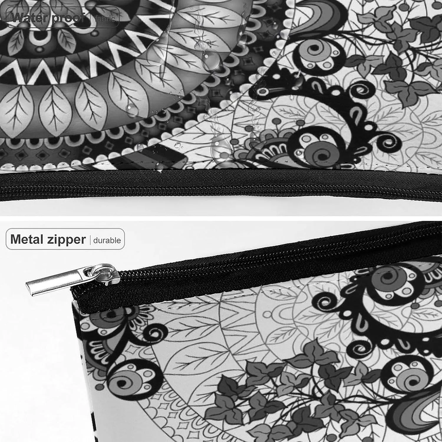 Women PU Leather Cosmetic Bag, Makeup Case Purse Holder Zipper Pouch Handbag Organizer Toiletry Storage 6.8x5.9x2.3 in