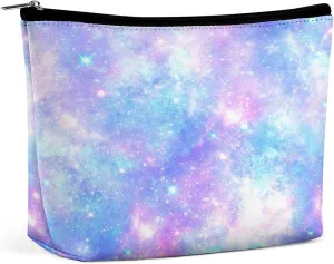 Women PU Leather Cosmetic Bag, Toiletry Storage 6.8x5.9x2.3 in Zipper Pouch Handbag Makeup Case Purse Holder Organizer