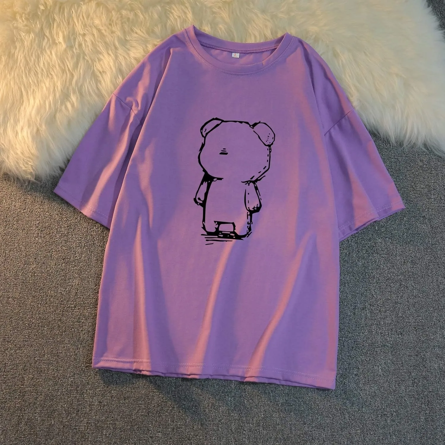 Women T Shirt Cute Bear Printed Kawaii Tops Summer Clothes Harajuku Graphic T Shirts