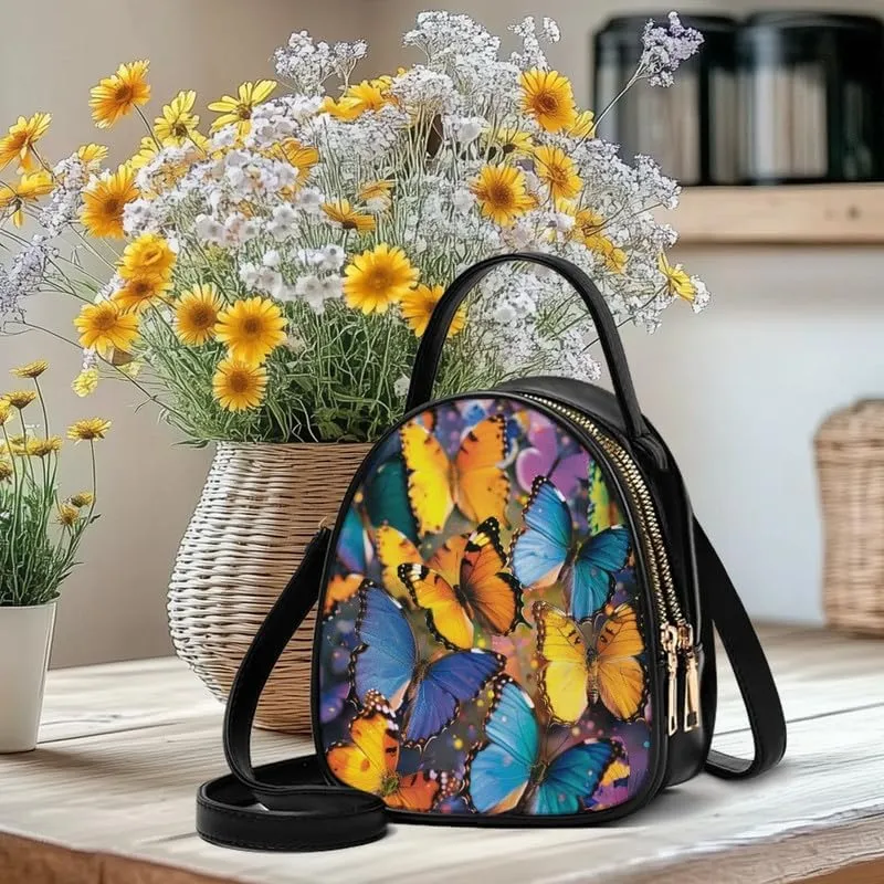 Women Travel Crossbody Cell Phone Purse, PU Leather Wallet Shoulder Bag Zipper Top Handle Handbag Multi Pocket