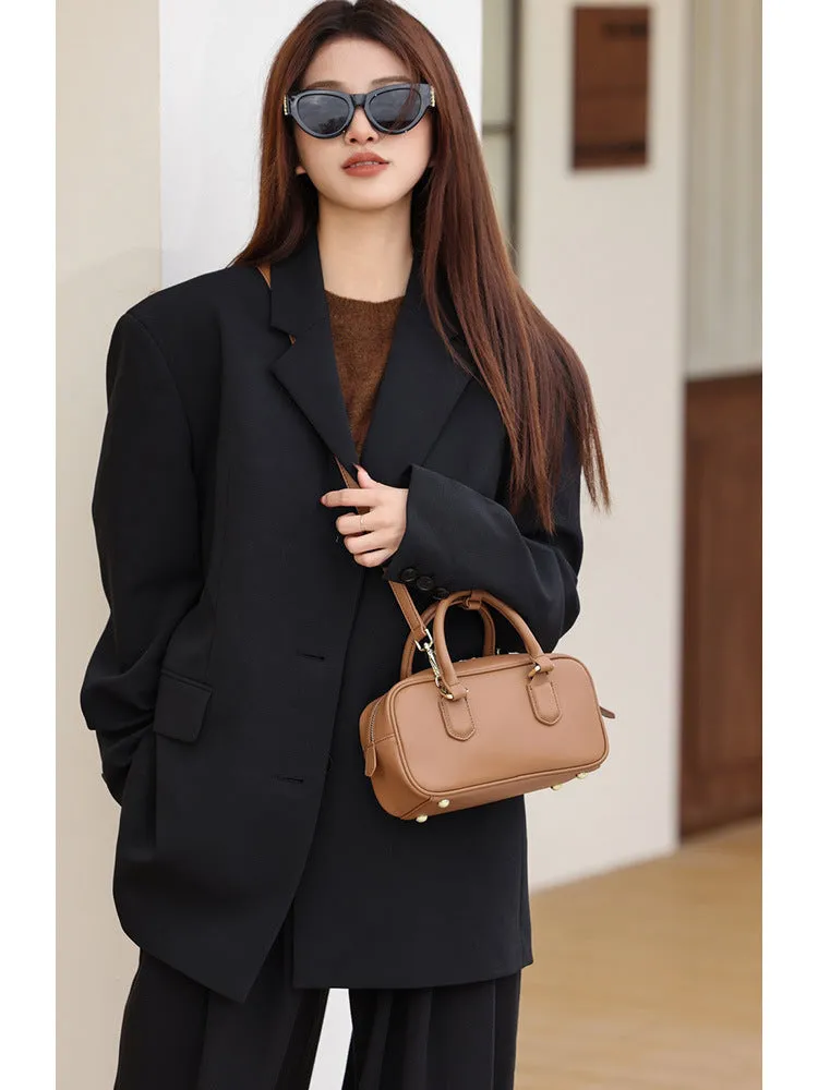 Women's Boston Bowling Niche Pillow Leather Crossbody Bags