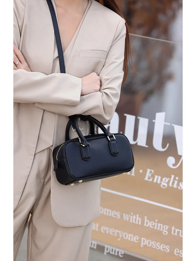 Women's Boston Bowling Niche Pillow Leather Crossbody Bags