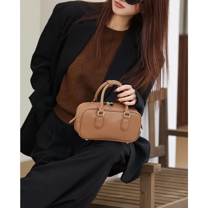 Women's Boston Bowling Niche Pillow Leather Crossbody Bags