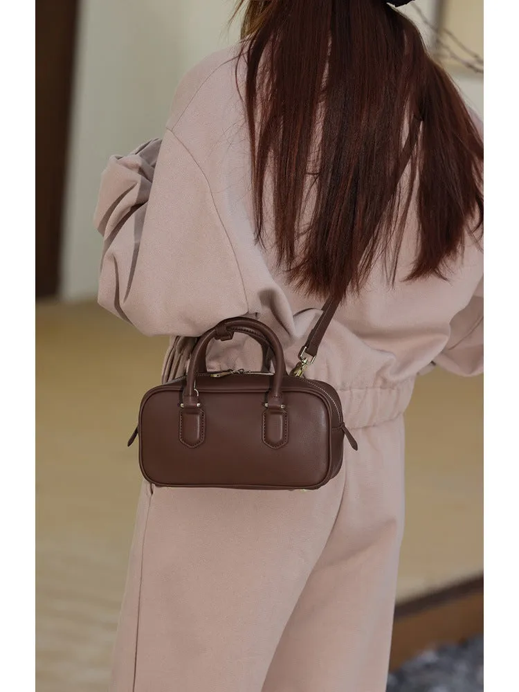 Women's Boston Bowling Niche Pillow Leather Crossbody Bags