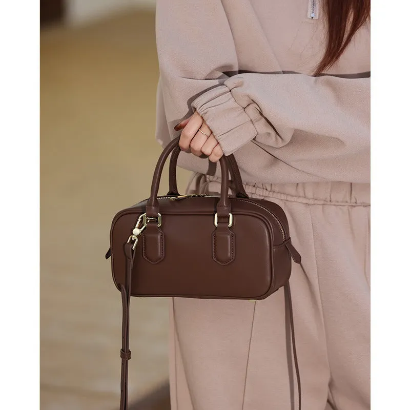 Women's Boston Bowling Niche Pillow Leather Crossbody Bags