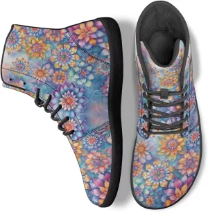 Women's Butterfly High Tops Walking Shoes PU Leather Running Sneakers Business Trainer Sneaker