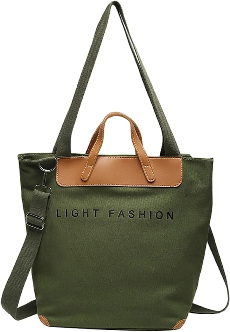 Women's canvas handbag, men's and women's casual work crossbody bag, women's large capacity tote bag