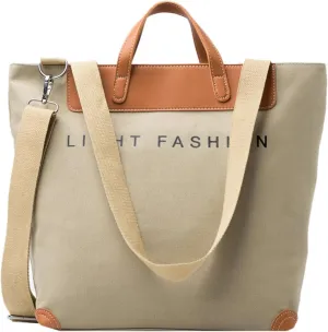 Women's canvas handbag, men's and women's casual work crossbody bag, women's large capacity tote bag
