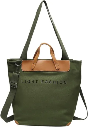 Women's canvas handbag, men's and women's casual work crossbody bag, women's large capacity tote bag