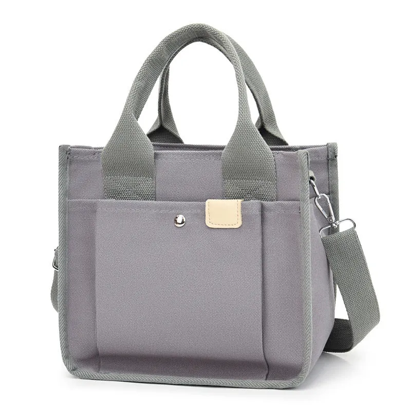 Women's Canvas Simple Artistic Portable Lunch Handbags