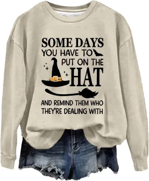 Womens Fashion Sweatshirt Halloween Printed Women's Fashion Casual Casual Crewneck Sweatshirt Long Sleeve Vintage
