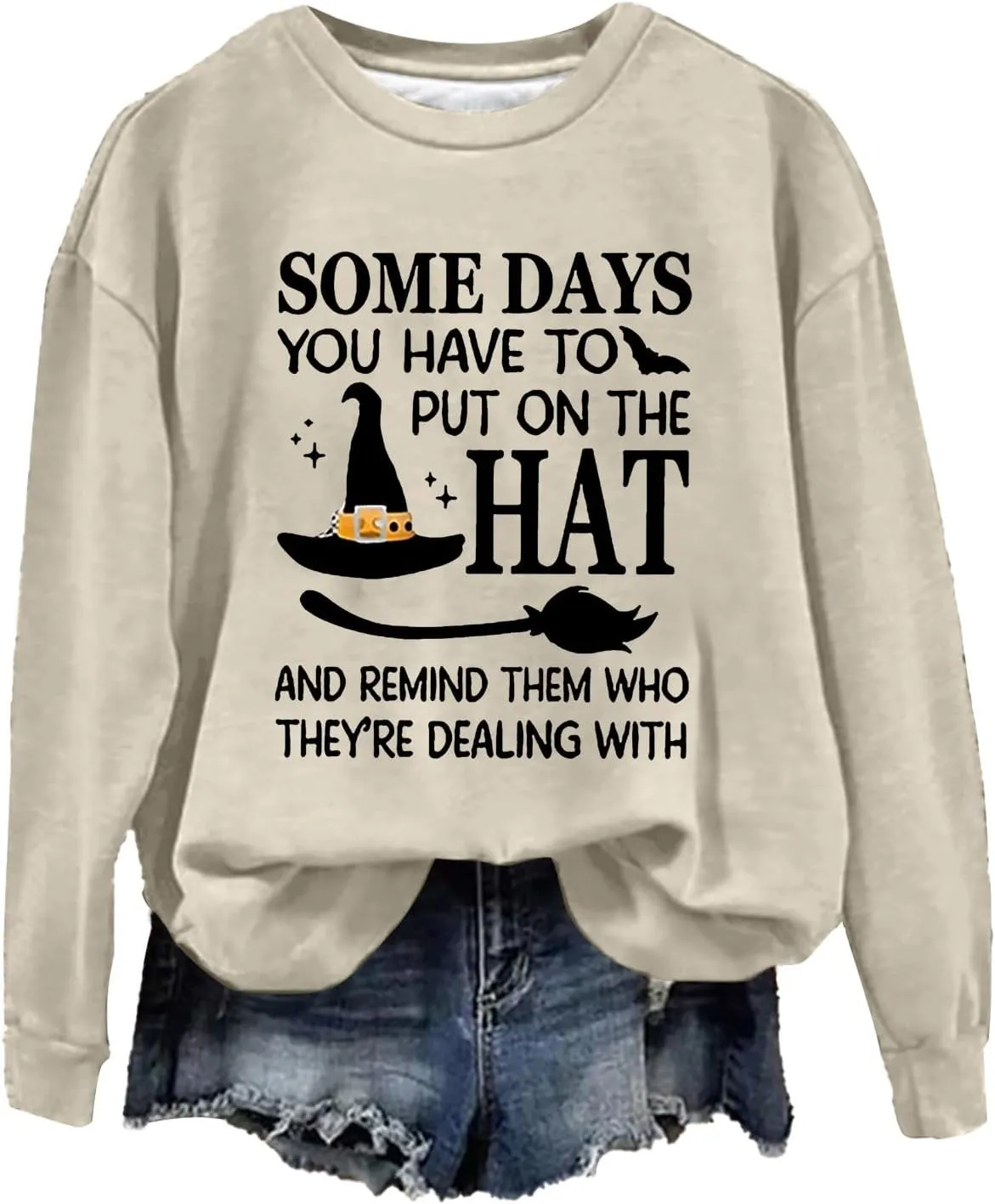 Womens Fashion Sweatshirt Halloween Printed Women's Fashion Casual Casual Crewneck Sweatshirt Long Sleeve Vintage
