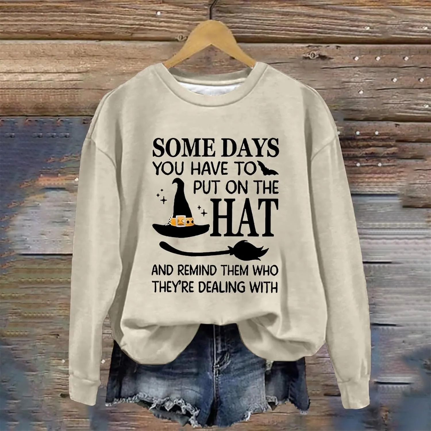 Womens Fashion Sweatshirt Halloween Printed Women's Fashion Casual Casual Crewneck Sweatshirt Long Sleeve Vintage