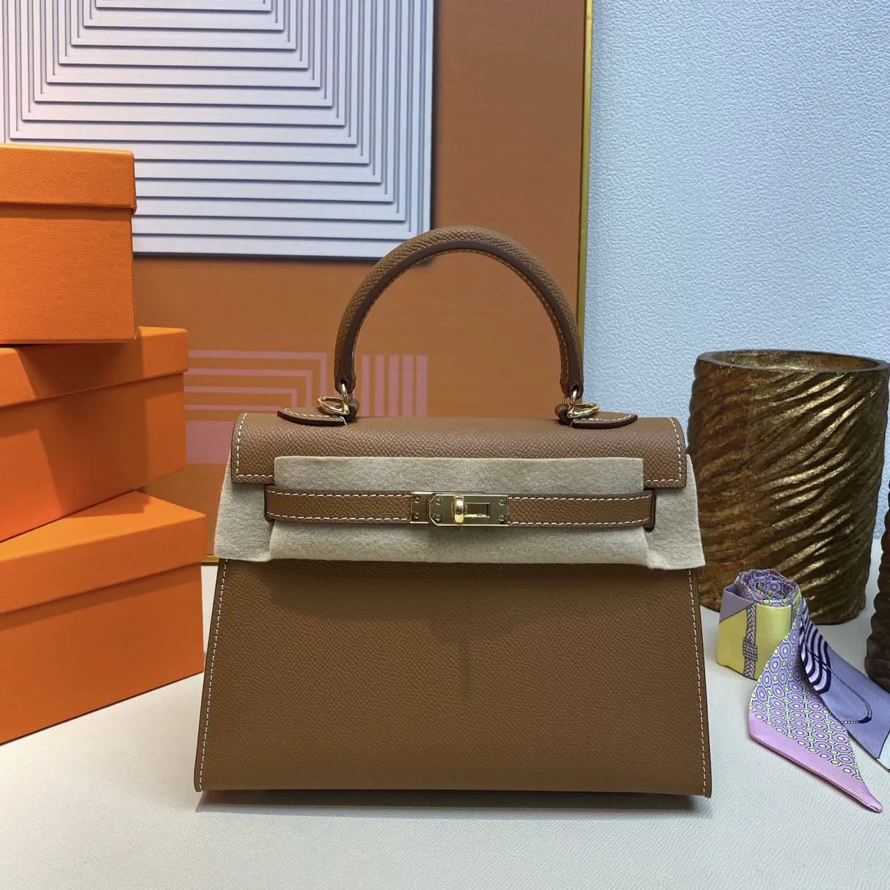 Women's Genuine Leather Second Generation Kelly Palm Crossbody Bags