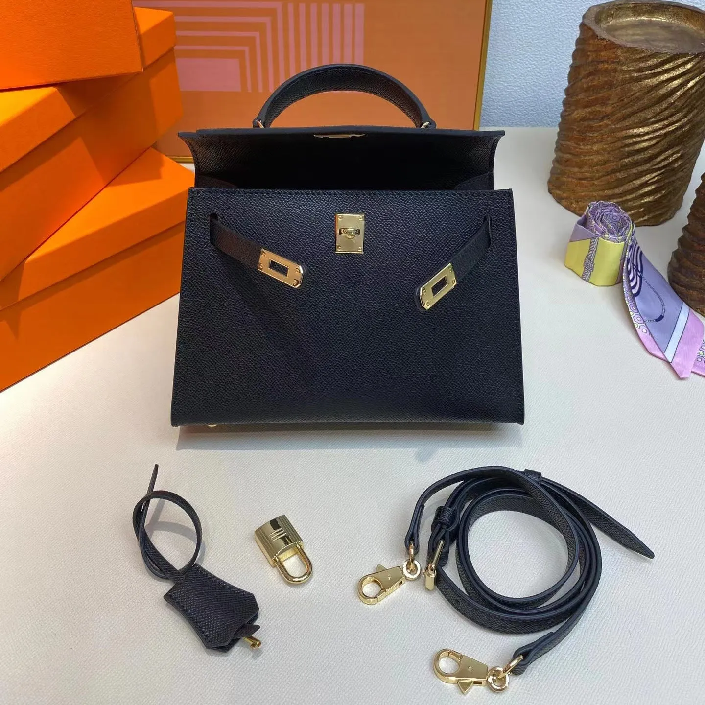 Women's Genuine Leather Second Generation Kelly Palm Crossbody Bags
