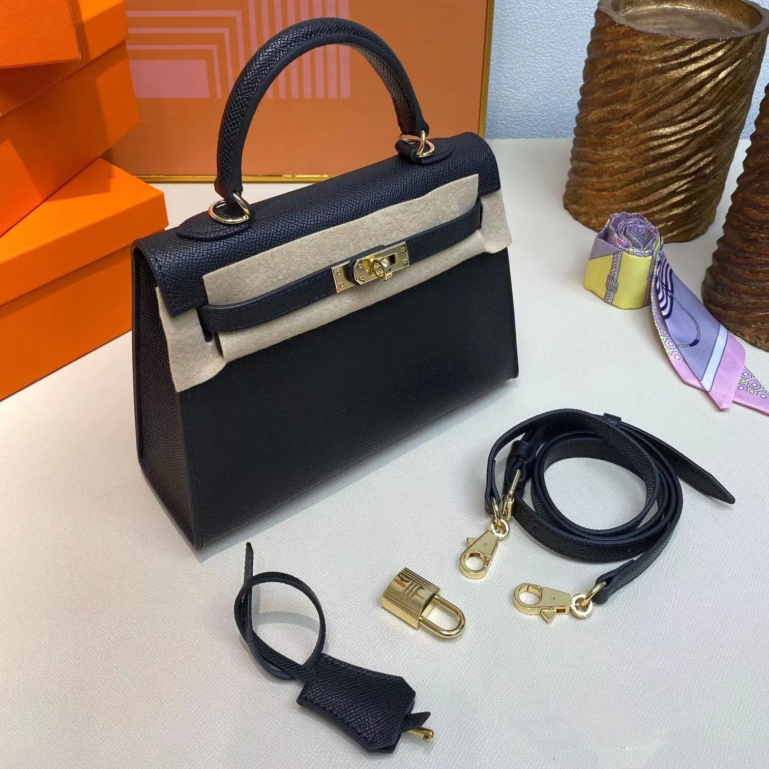 Women's Genuine Leather Second Generation Kelly Palm Crossbody Bags