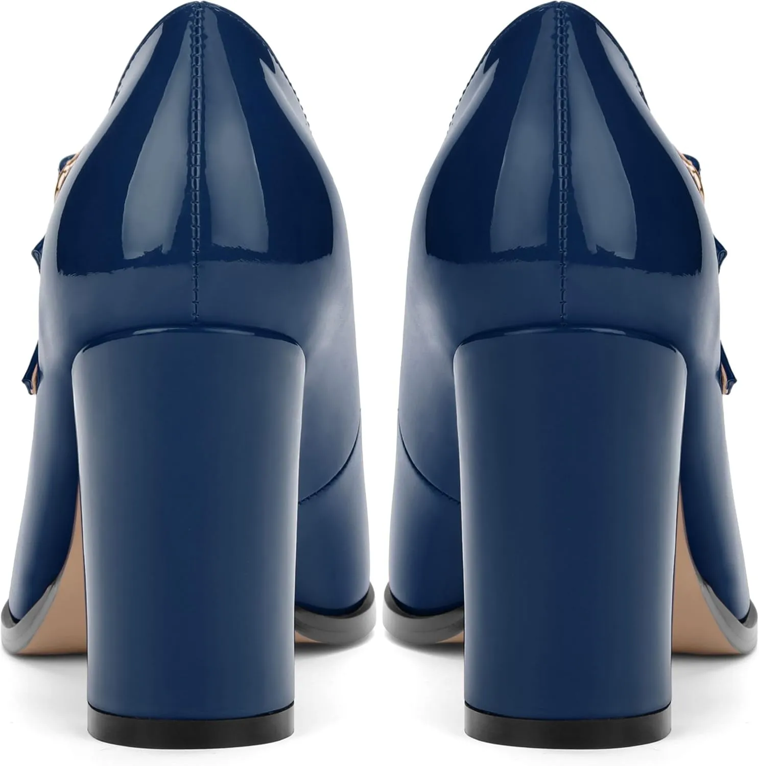 Women's High Heel Mary Jane Single Shoes, Chunky Heel Square Toe Pumps for Women, Closed Toe Work Party Dress Shoes