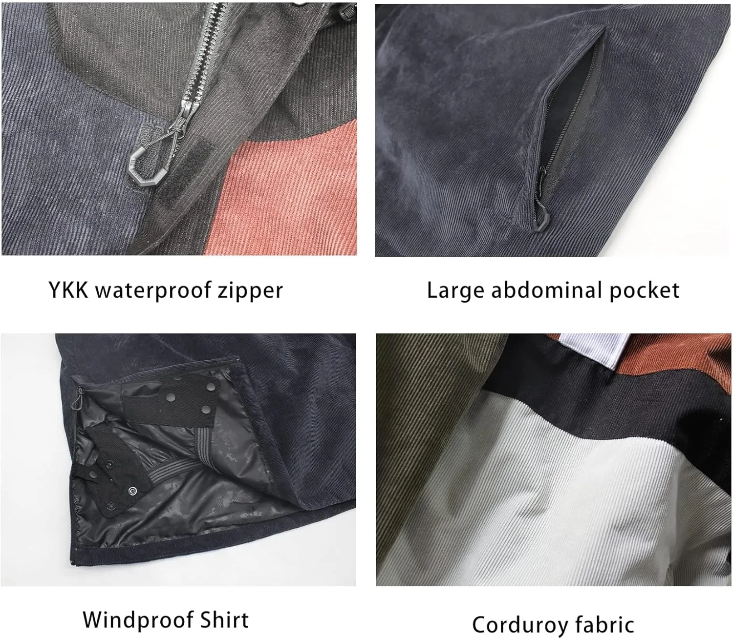 Womens Mens Ski Jackets Snowboard Coats Waterproof Windproof Pullover Jacket for Women Skiing Snowboarding Sports