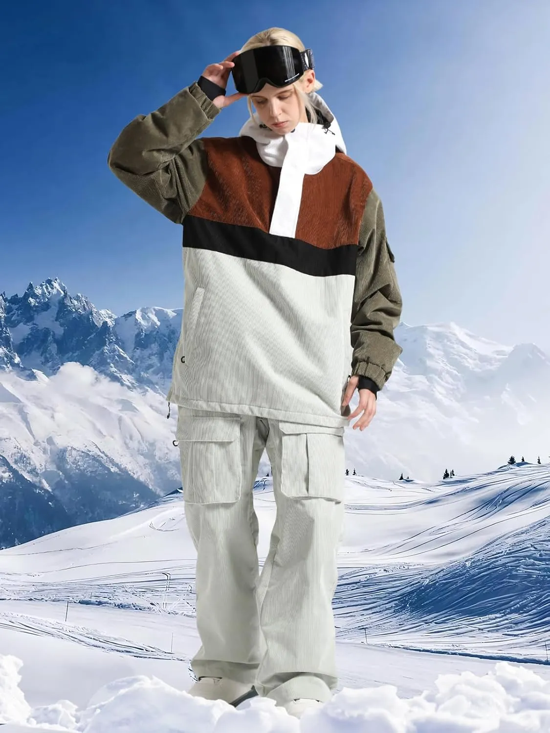 Womens Mens Ski Jackets Snowboard Coats Waterproof Windproof Pullover Jacket for Women Skiing Snowboarding Sports