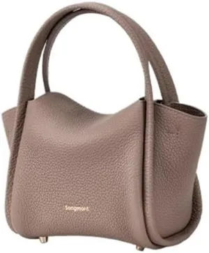Women's Mini Vegetable Basket Leather Handbag Crossbody Mini Shoulder Bag (Color : Brown, Size : 6.69 * 3.54 * 4.9in)