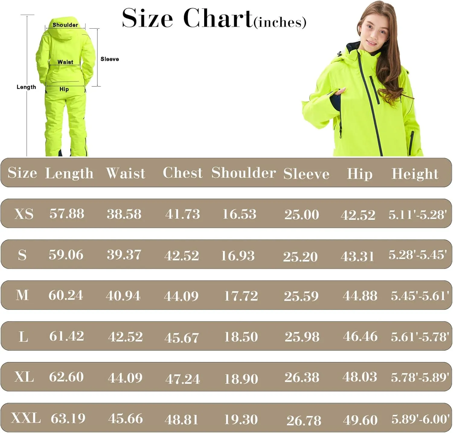 Women's One Piece Ski Suits Windproof Jumpsuit Waterproof Warm Breathable Detachable Hood Snowsuit For Snow Sports