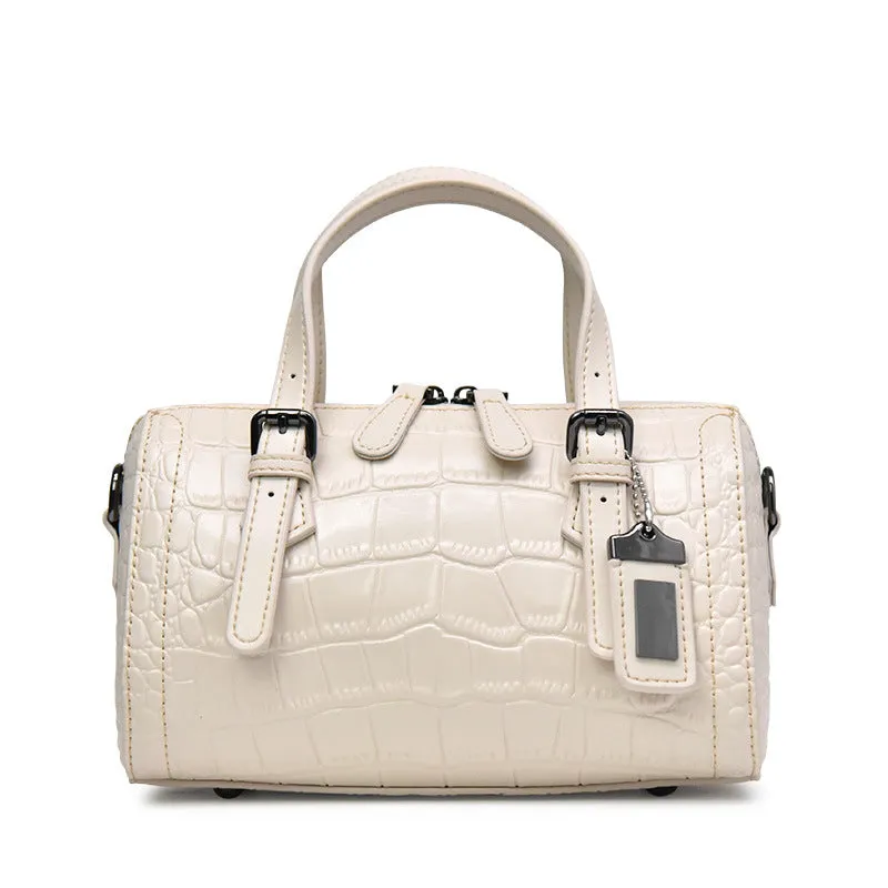 Women's Pattern Pouch Pillow Genuine Leather Portable Shoulder Bags