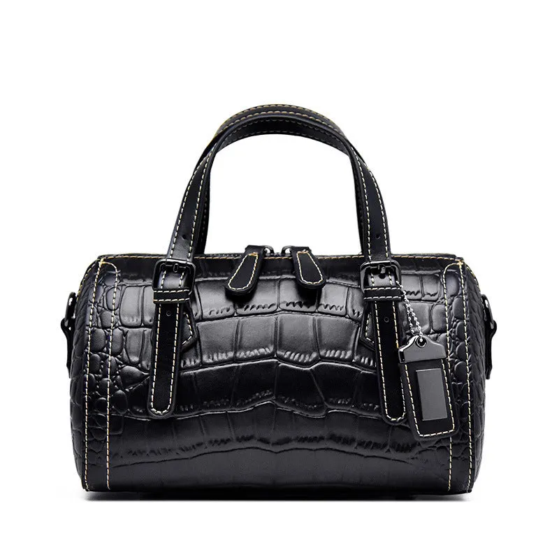 Women's Pattern Pouch Pillow Genuine Leather Portable Shoulder Bags