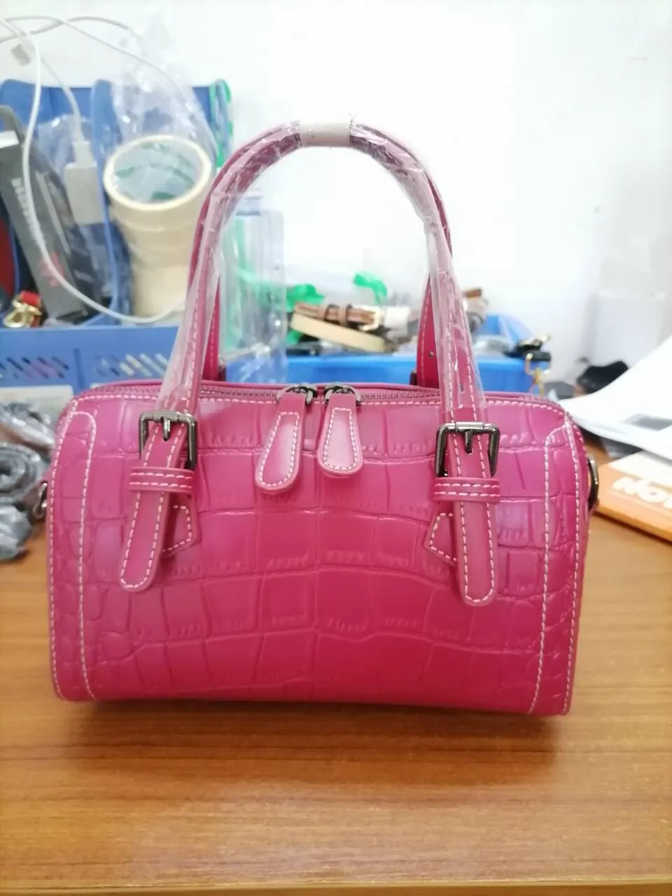 Women's Pattern Pouch Pillow Genuine Leather Portable Shoulder Bags