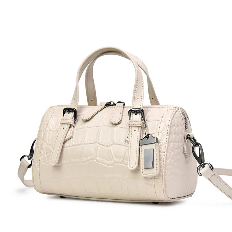 Women's Pattern Pouch Pillow Genuine Leather Portable Shoulder Bags