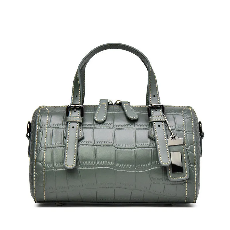 Women's Pattern Pouch Pillow Genuine Leather Portable Shoulder Bags